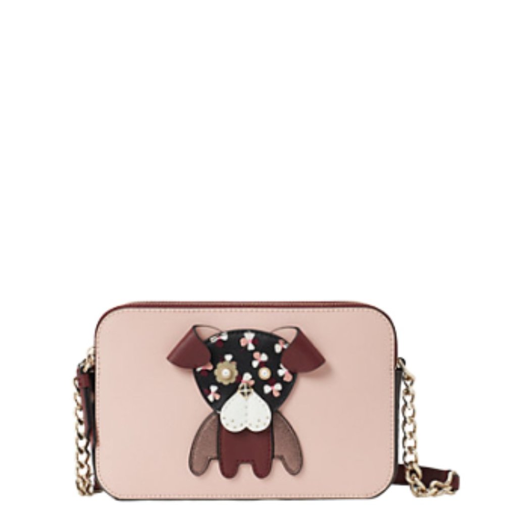 Kate Spade Floral Pup Double Zip Crossbody  NWT